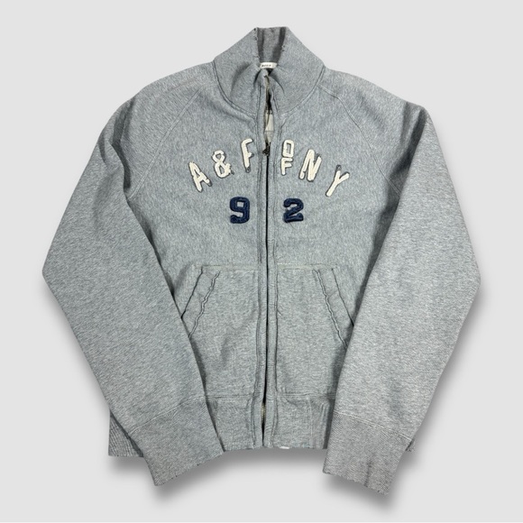 Abercrombie & Fitch Men's Y2K Light Gray High Neck Zip Up Jacket Size XL - Picture 2 of 16